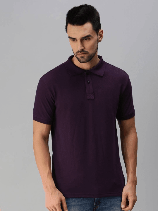 PURPLE POLO TEE - YK Clothing