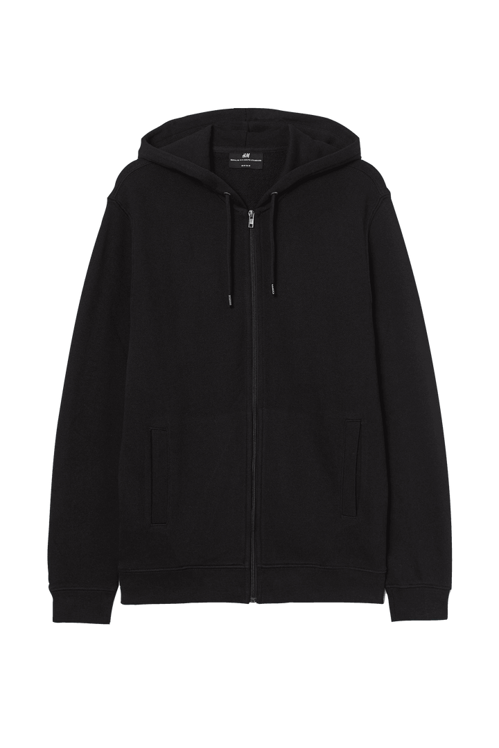 Basic Black Zipper Hoodie - YK Clothing